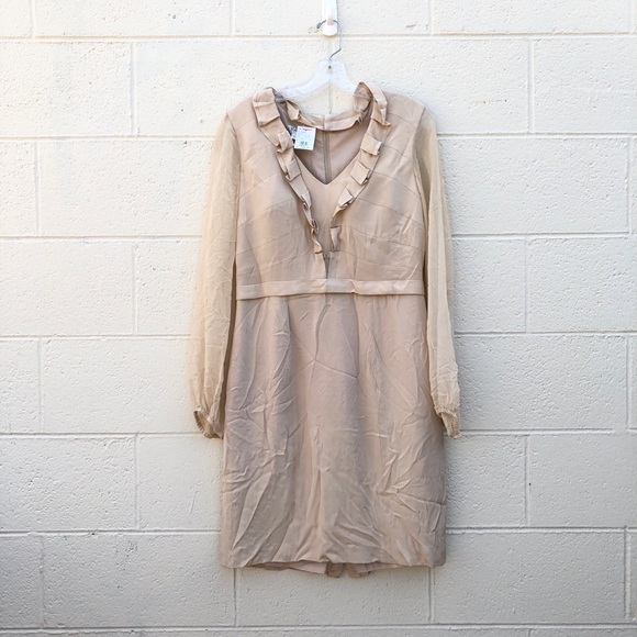 KAY UNGER NEW YORK NWT 100% SILK LONG SLEEVE DRESS SZ 12 - Picture 1 of 9